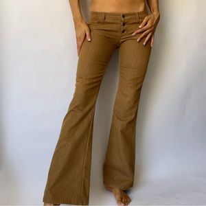 BEBE Low-Rise Pinstripe Pants